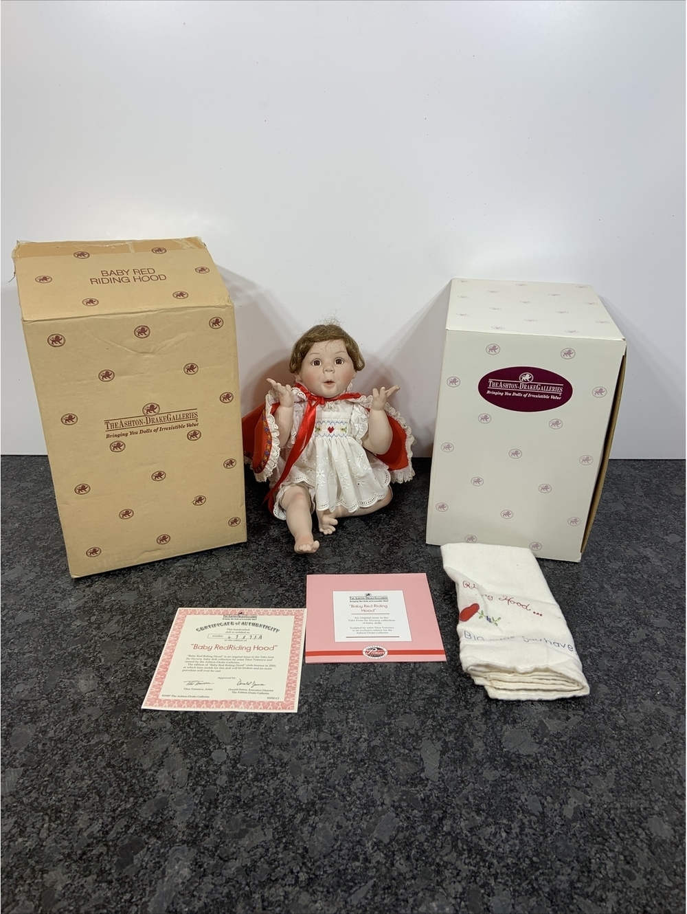 Ashton Drake Doll “Baby Red Riding Hood” #93702 W/ COA & Boxes MINT